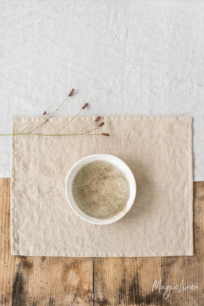 Magiclinen Linen Placemat Set In Natural Linen