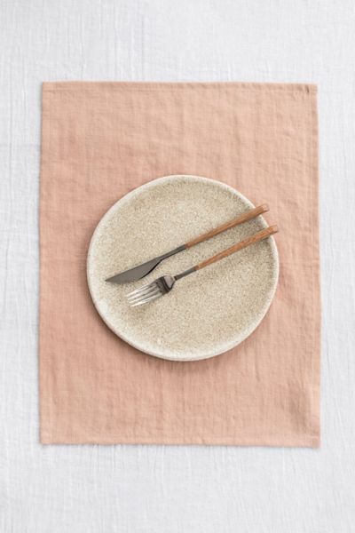 Magiclinen Linen Placemat Set In Peach