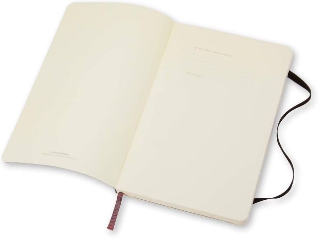 Large Black Softcover Ruled Travel Notebook with Elastic Closure