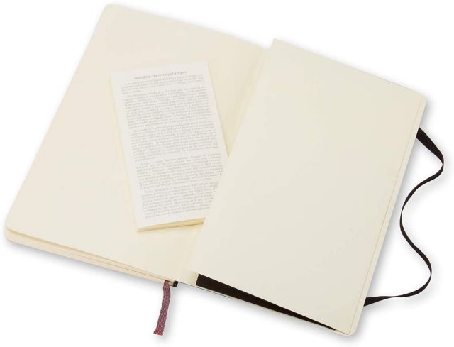 Large Black Softcover Ruled Travel Notebook with Elastic Closure