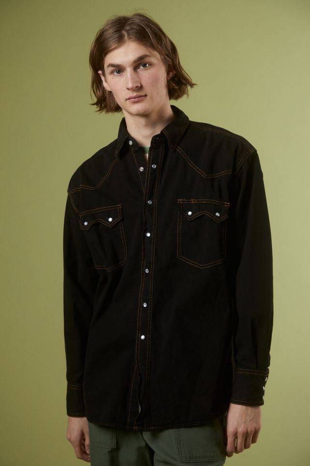 Urban Renewal Overdyed Denim Western Shirt | Urban Outfitters