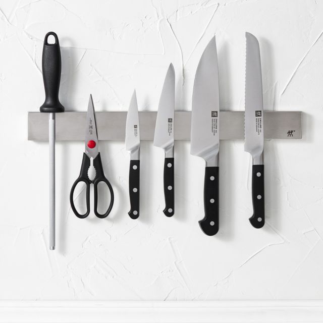 HUBERT® Black ABS Plastic Magnetic Knife Bar with Hooks - 24L