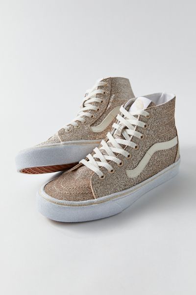 gold glitter high top vans