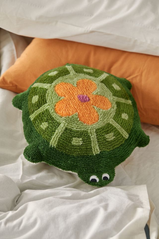 Tufted Turtle Shaped Throw Pillow
