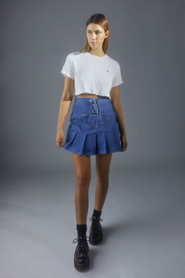 UO Denim Corset Mini Skirt Urban Outfitters