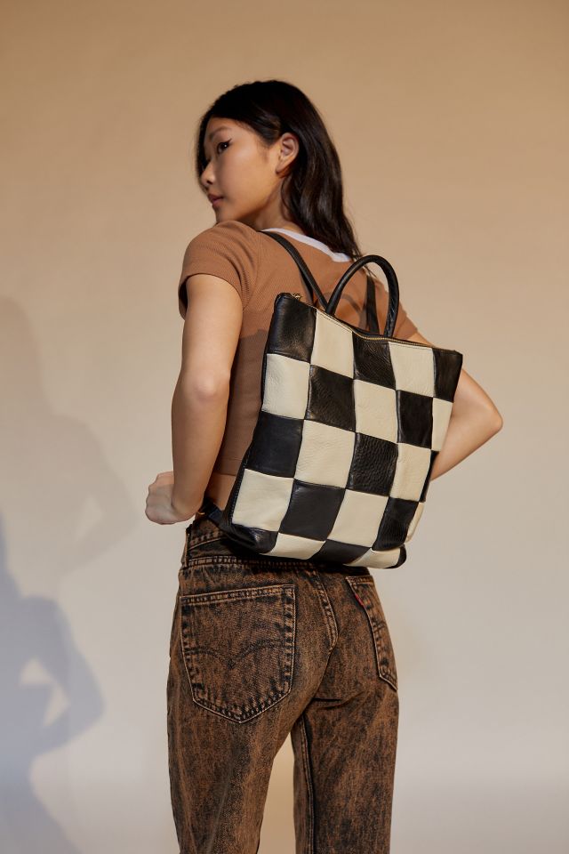 PRIMECUT Checkered Leather Backpack #1