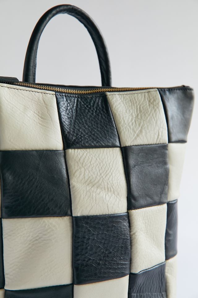 PRIMECUT Checkered Leather Backpack #3