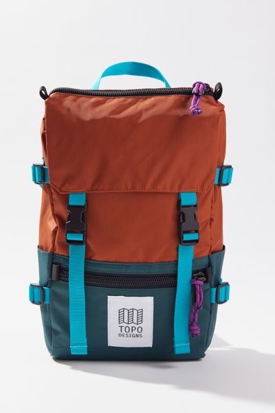 Topo Designs The Rover Pack Mini Canvas Backpack In Botanic Green + Clay