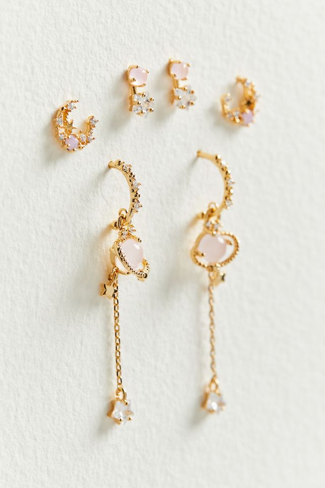 Ensemble Boucles d'Oreilles Filles Équipage Rose Jupiter #1
