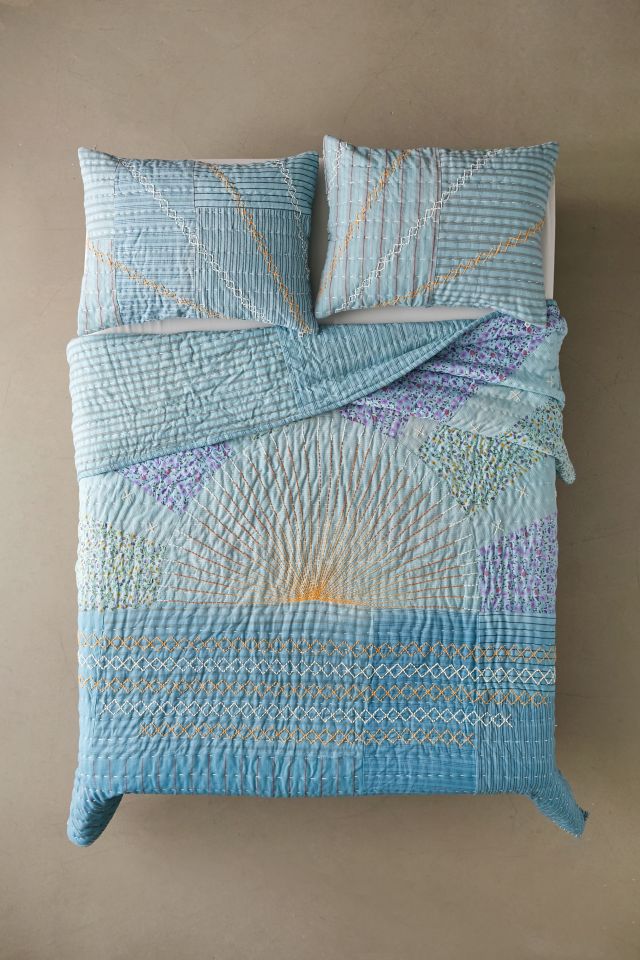 Urban Renewal Embroidered Sunrise Quilt #1