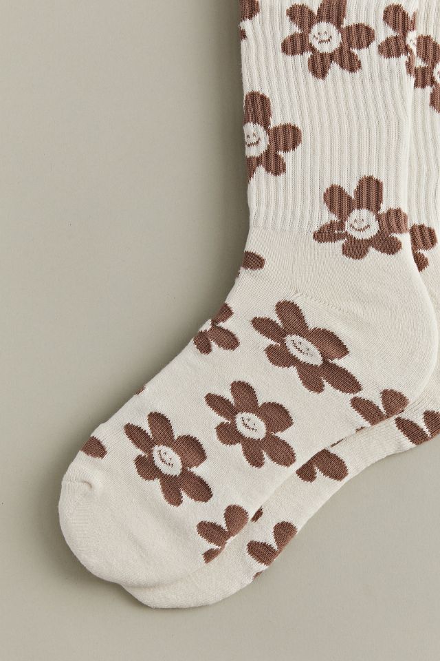 Happy Face Allover Print Crew Sock #2