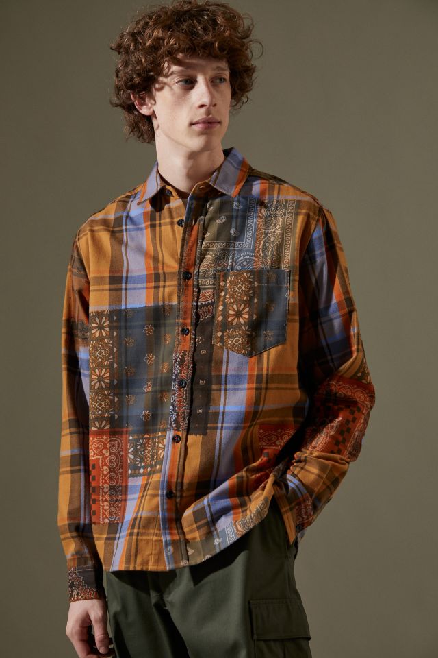 BDG Layered Print Flannel Shirt