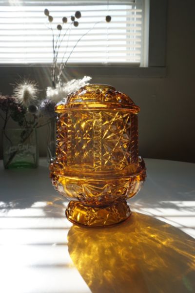 Vintage amber on sale fairy lamp