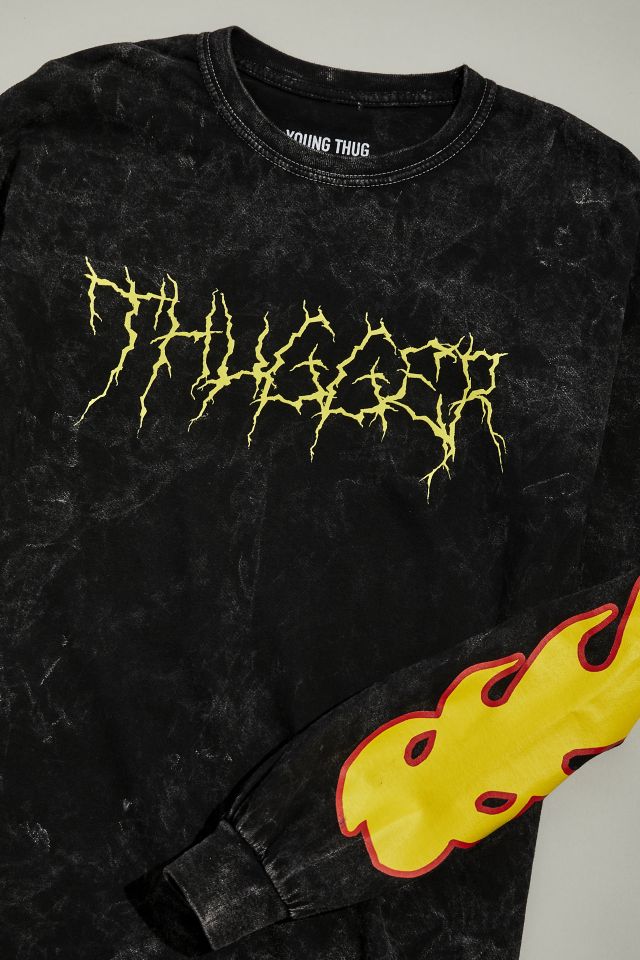 Young Thug Thugger Flames Long Sleeve Tee #1