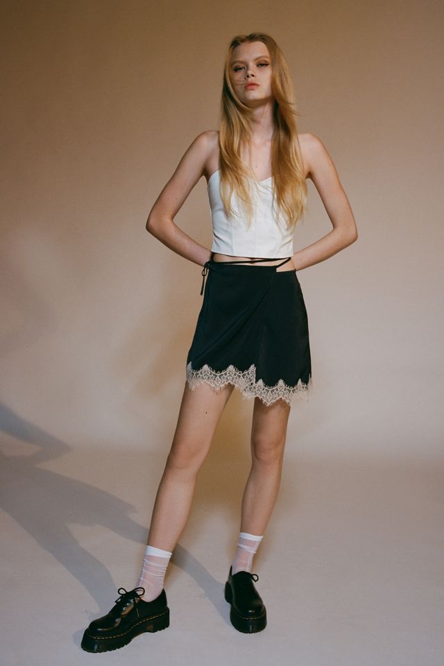 UO Robbi Satin Wrap Mini Skirt #2
