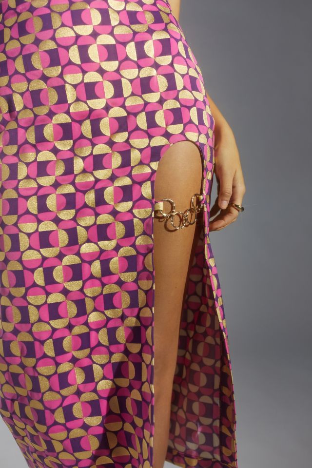 UO High Slit Chain Midi Skirt #3
