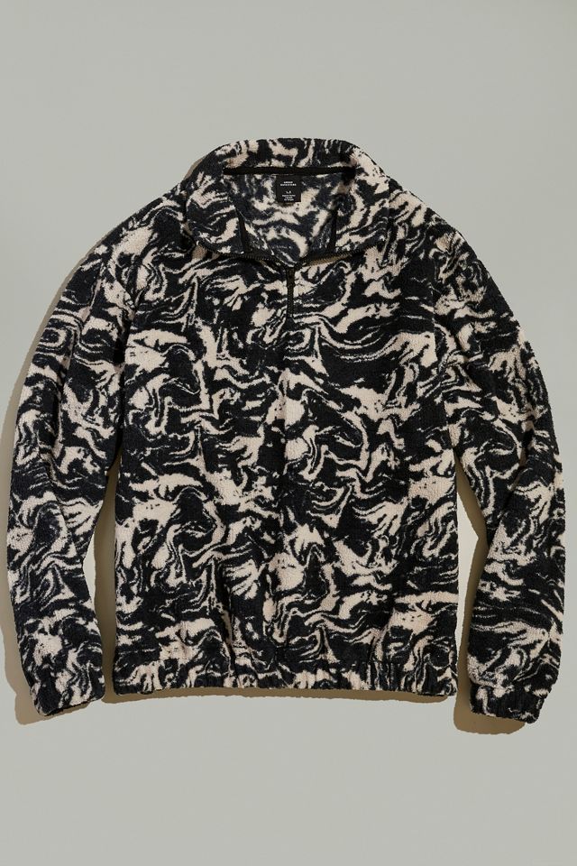 UO Marble Sherpa Quarter-Zip Sweatshirt | Urban Outfitters