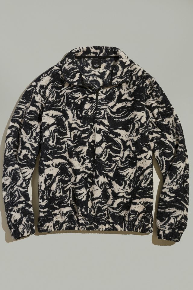 UO Marble Sherpa Quarter-Zip Sweatshirt | Urban Outfitters