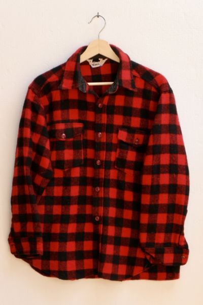 Vintage Woolrich Plaid Shirt Jacket Made in USA | Urban Outfitters