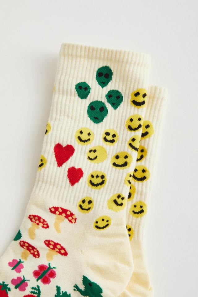 Coney Island Picnic Doodle Crew Sock #1
