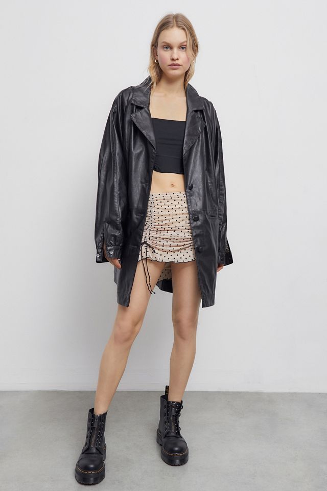 UO Faux Leather Car Coat Urban Outfitters Canada