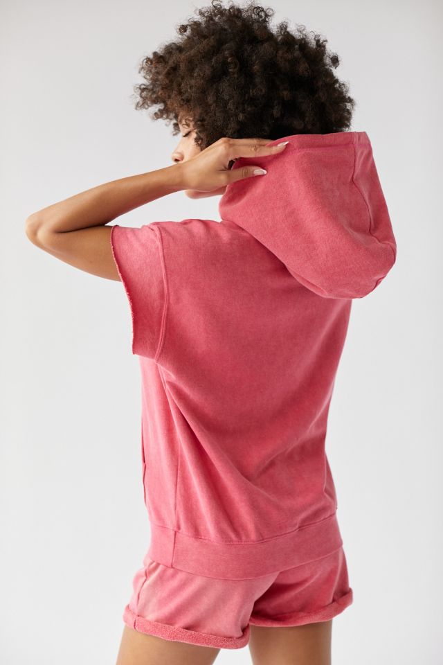 Splits59 Kitty French Terry Short Sleeve Hoodie Sweatshirt #1