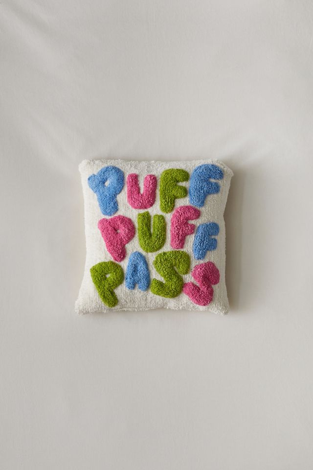 Puff Puff Pass Tufted Throw Pillow #1