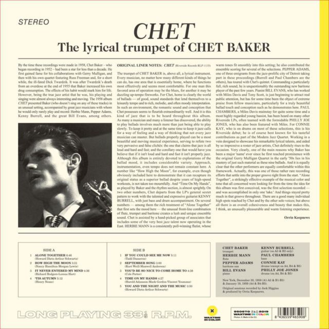 Chet Baker - Chet: The Lyrical Trumpet Of Chet Baker LP #2