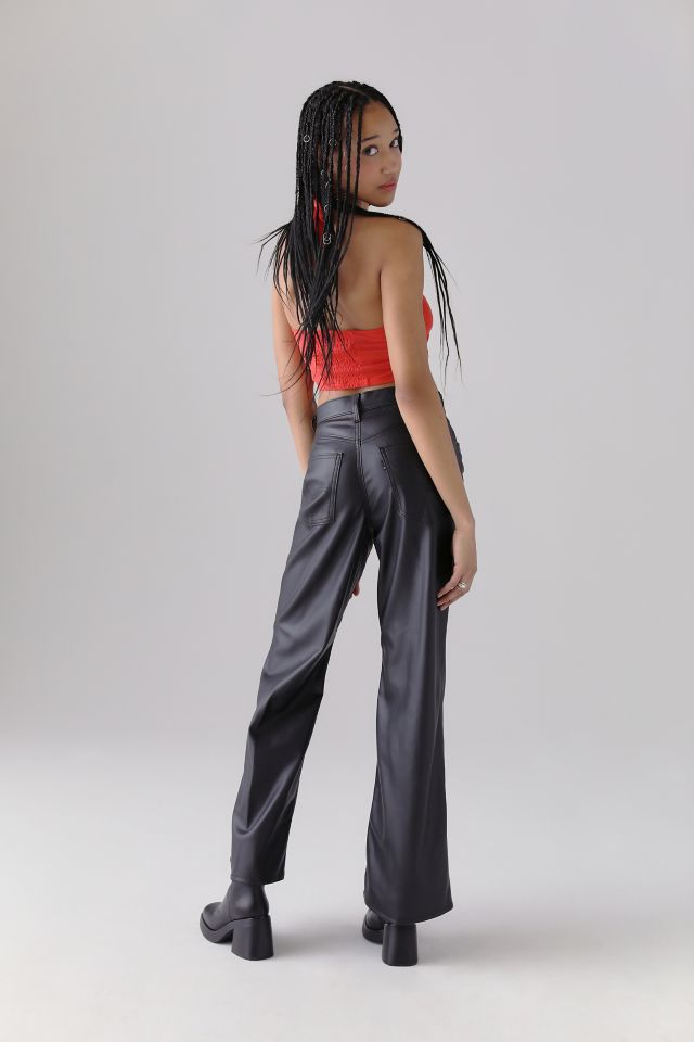 Urban Outfitters Womens Vivica Faux Leather Snake Flare Pants Size