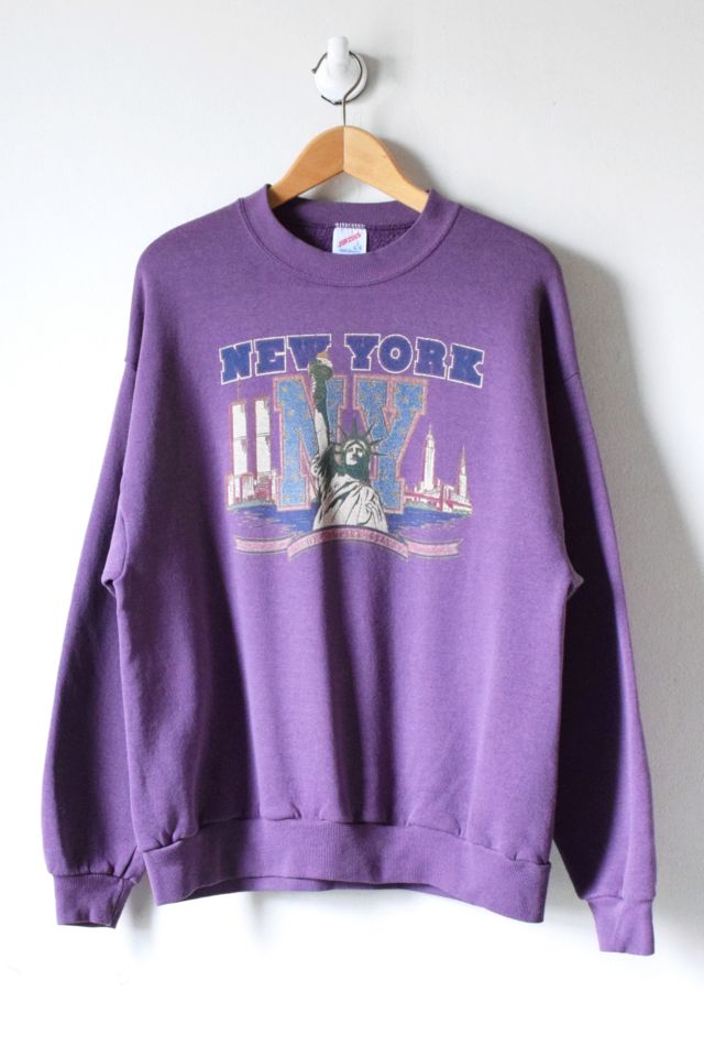 Vintage 90s New York Faded Purple Sweatshirt | Urban Outfitters