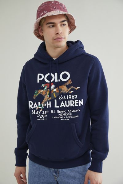 Polo Ralph Lauren Poster Hoodie Sweatshirt In Navy