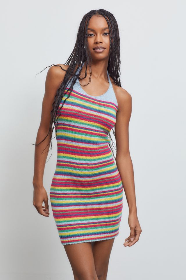 UO Elisa Knit Halter Mini Dress | Urban Outfitters