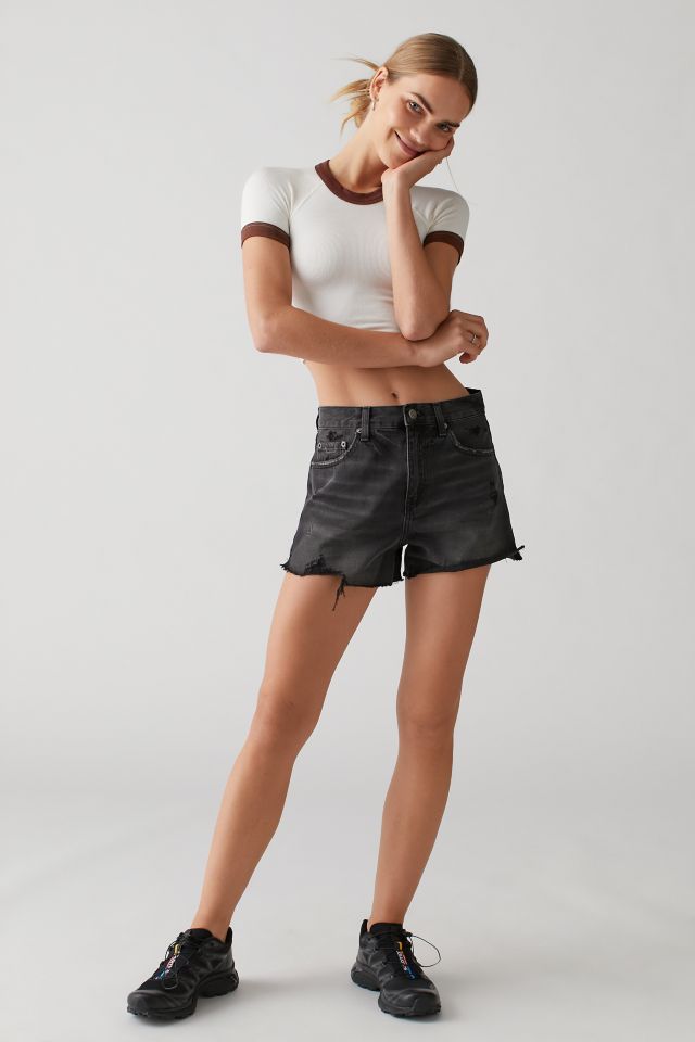 Pistola Nova Relaxed High-Waisted Cutoff Denim Short — Night Hour #2