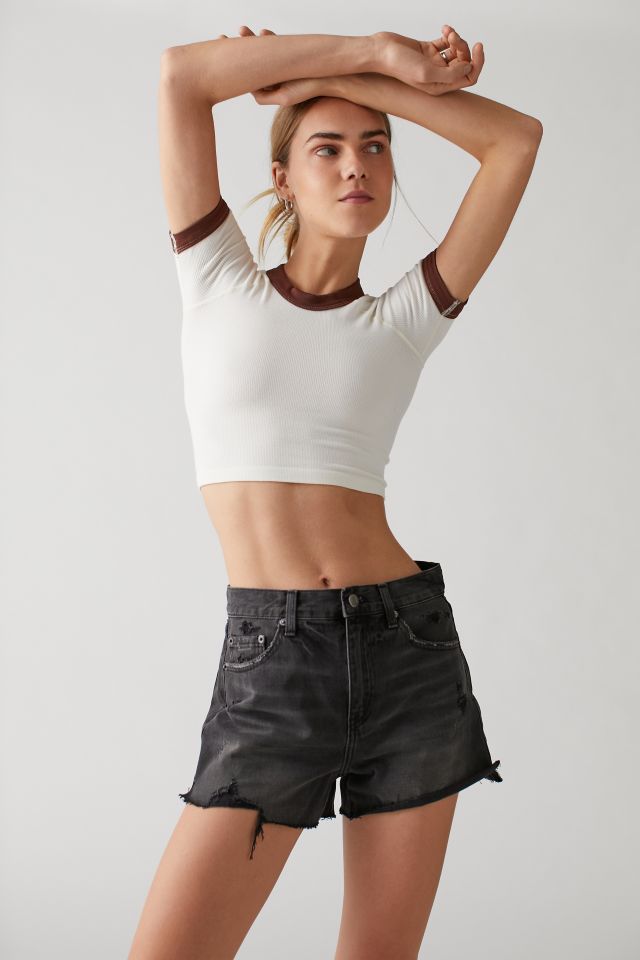 Pistola Nova Relaxed High-Waisted Cutoff Denim Short — Night Hour #4