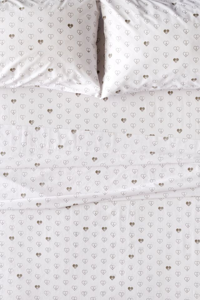Hearts Peace Sign Sheet Set
