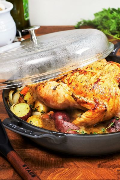 Staub Cast Iron 12-inch Braiser With Glass Lid In Gray
