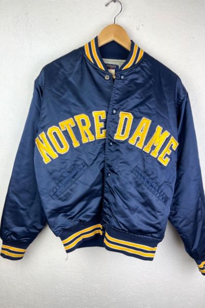 University of Notre Dame 90's Blue Bomber Satin Jacket