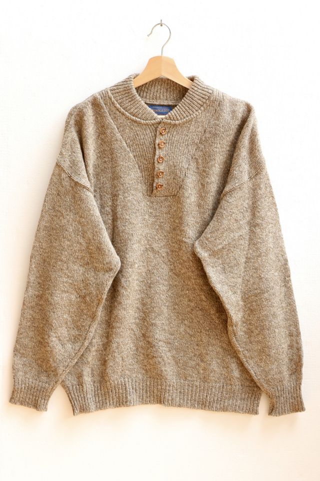 Quarter Button Wool Sweater