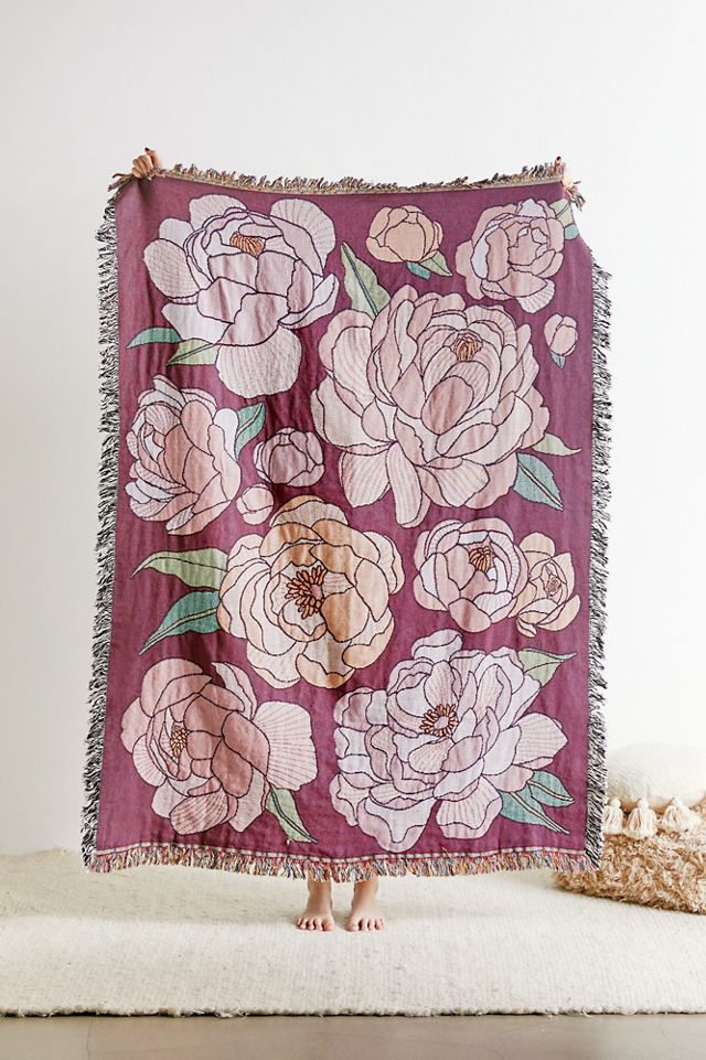Valley Cruise Press Pleasing Peony Throw Blanket Urban Outfitters