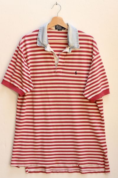 【返品?交換対象商品】 1970s Vintage Polo Polo Striped Collared Denim Lauren Ralph トップス