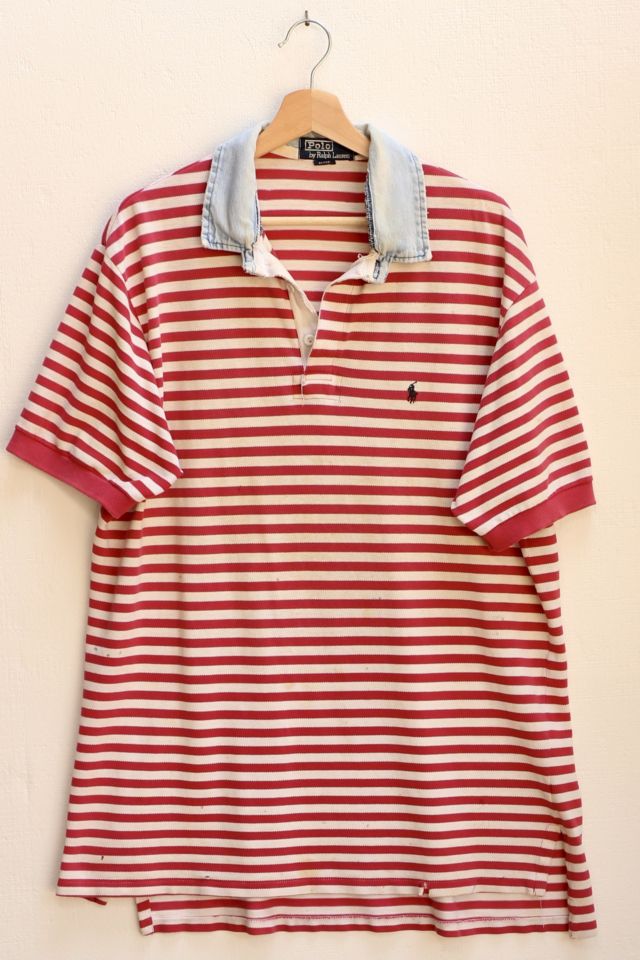 🐎 Vintage 90's Striped Polo Shirt by Polo Ralph - Depop