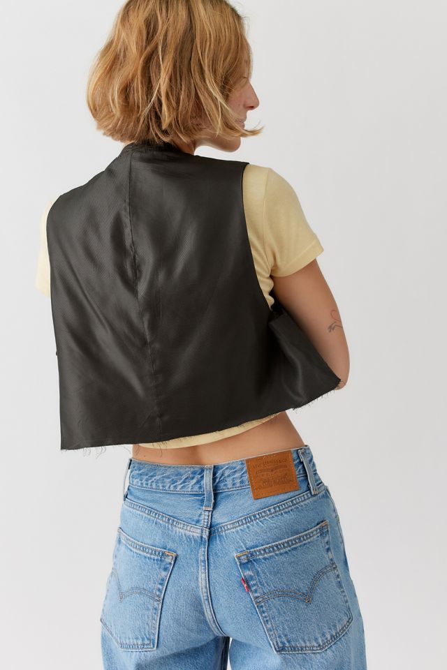 Urban Renewal Remade Raw Cropped Pinstripe Vest #3