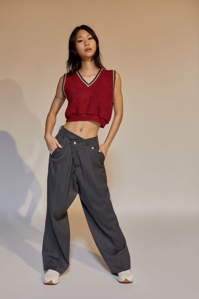 Urban Renewal Remade Pinstripe Crossover Pant | Urban Outfitters