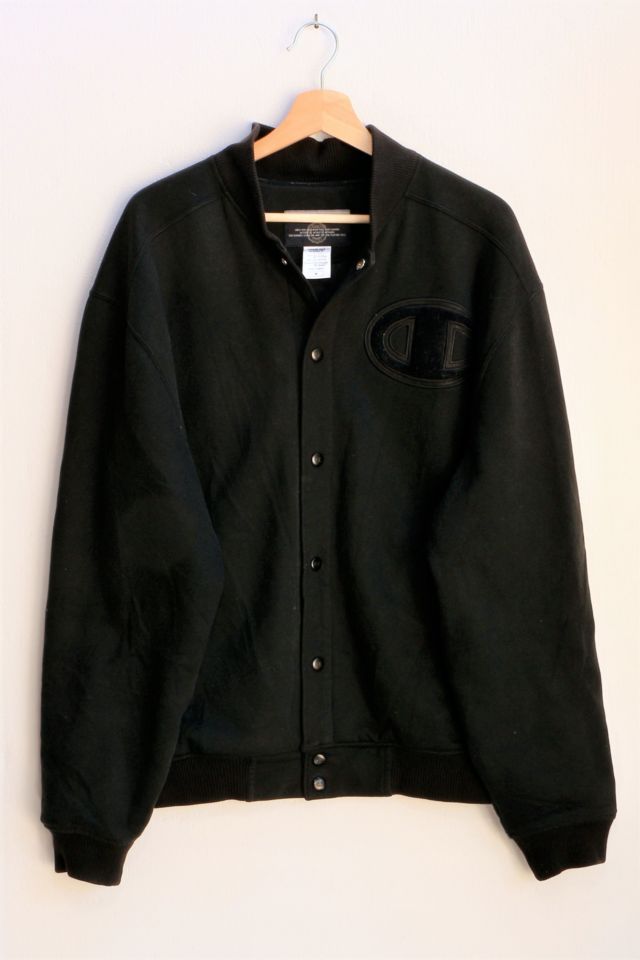 Champion fleece baseball jacket sale