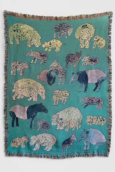 Olivia Wendel Hippo Tapirs Blanket