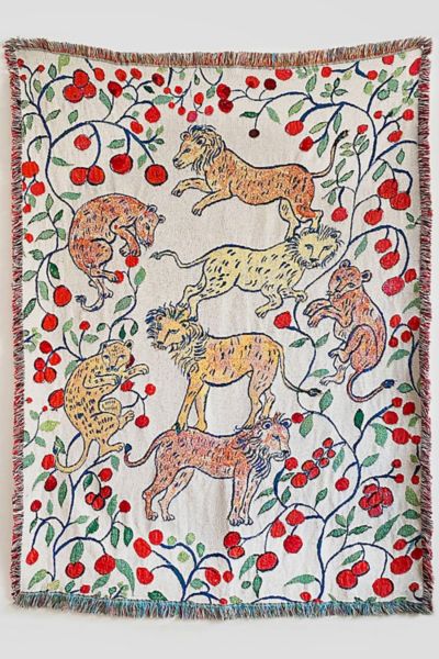 Olivia Wendel Pomegranate Lions Blanket