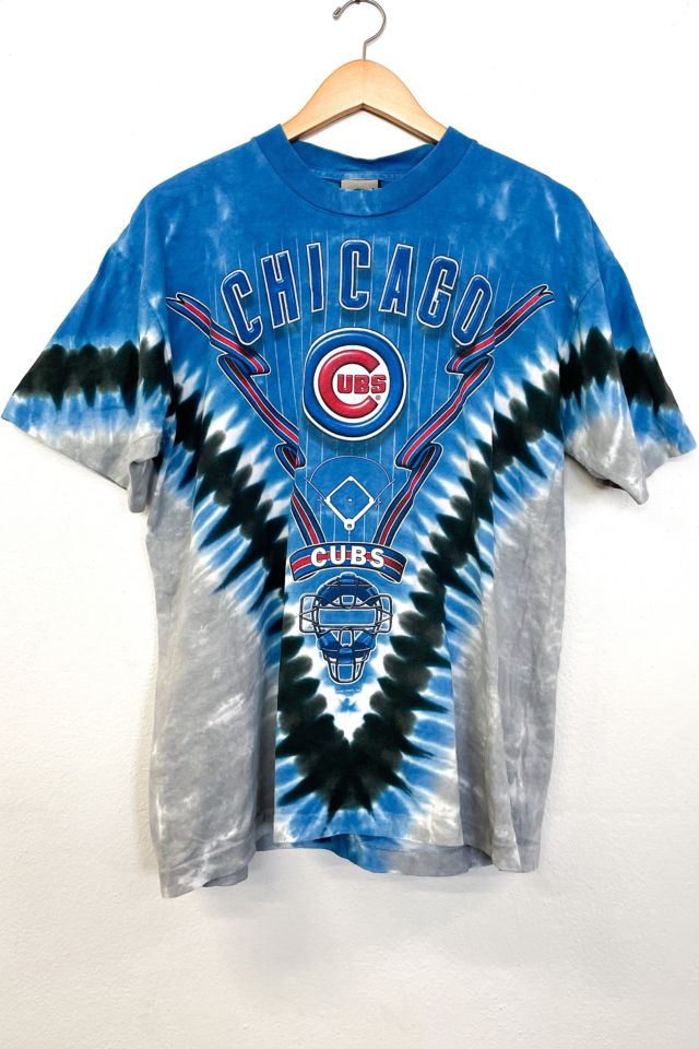 Vintage Chicago Cubs MLB Baseball Liquid Blue Size L Tie Dye T-shirt