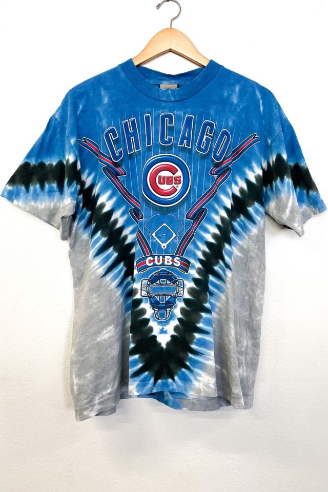 Vintage Tie Dye Liquid Blue Tee Shirt | Chicago Cubs