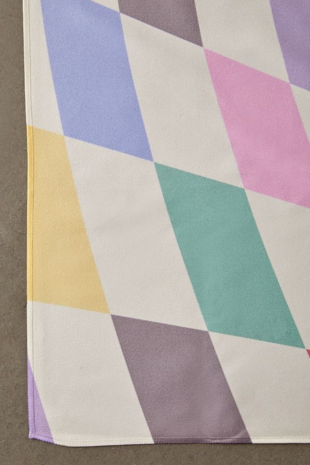 Colorful Checkered Swirl Pattern By thespacehouse For Deny Yoga Towel #3