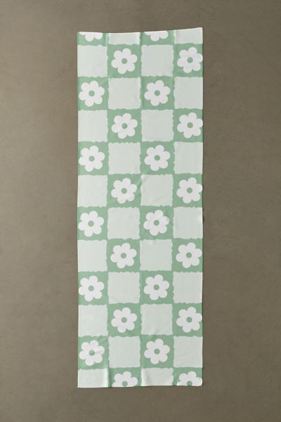 Deny Designs Retro Flower Checker By Thespacehouse For Deny Yoga Towel In Green At Urban Outfitters